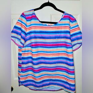 Faded Glory Women’s‎ Multi Colored Stripe Blouse XL